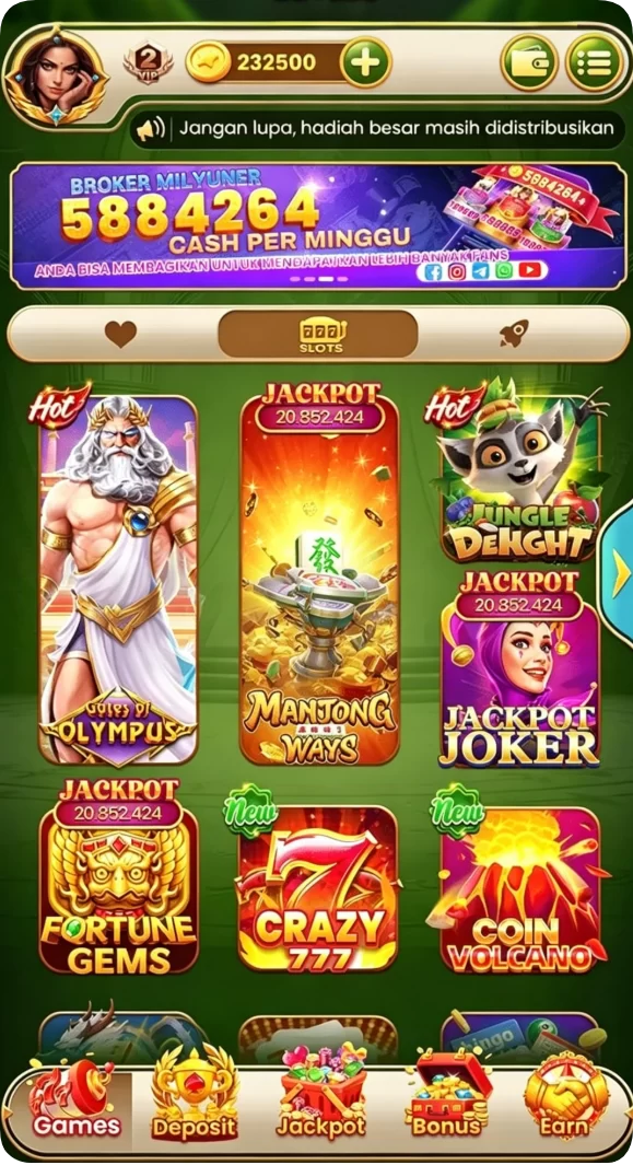 Tampilan utama aplikasi Download 9win APK Terbaru untuk HP Android yang intuitif dan efisien.